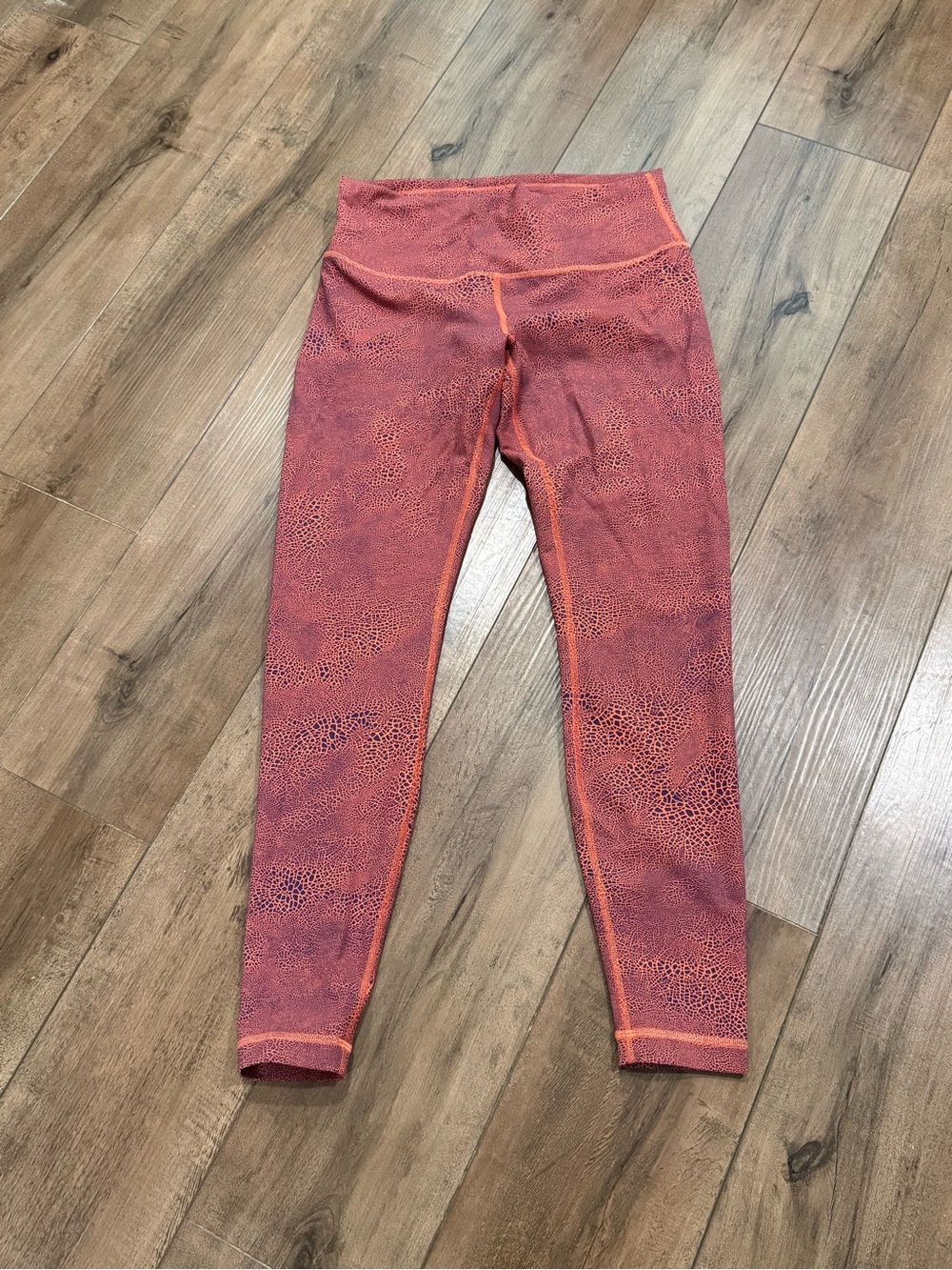 Lululemon Orange Patterned Leggings Size 12